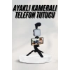 Telefon Tutucu Led Işıklı Kumandalı Mikrofon Telefon Vlog Video Kayıt