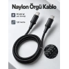 Telefon Ve Tablet İçin Type C To Type C Örgülü Şarj Kablosu