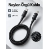 Telefon Ve Tablet İçin Type C To Type C Örgülü Şarj Kablosu