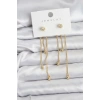 Topçuk Model Gold Renk Pirinç Sallantılı Kadın Küpe Seti - TJ-BKP11469