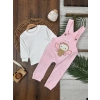 Toz Pembe Renk Kız Bebek & Çocuk Pamuklu 2 Parça Tulum