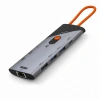 Type-C Combo Hub Hdmi Dp Pd Lan Kart Okuyucu 9 Port Gri HDX7878