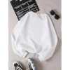 Üç İplik Biskilet Yaka SweatShirt - Beyaz -