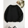 Üç İplik Biskilet Yaka SweatShirt - Siyah -
