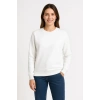 Üç İplik Düz Bisiklet Yaka SweatShirt - Beyaz -