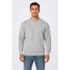 Üç İplik Düz Bisiklet Yaka SweatShirt - Gri -
