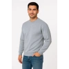Üç İplik Düz Bisiklet Yaka SweatShirt - Gri -