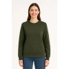 Üç İplik Düz Bisiklet Yaka SweatShirt - Haki
