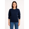 Üç İplik Düz Bisiklet Yaka SweatShirt - Lacivert