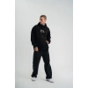 Üç İplik Kapşonlu Dijital Patchli SweatShirt - Siyah -