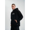 Üç İplik Kapşonlu Dijital Patchli SweatShirt - Siyah -