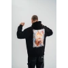 Üç İplik Kapşonlu Dijital Patchli SweatShirt - Siyah -