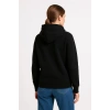 Üç İplik Kapüşonlu Kanguru Cepli Sweatshirt hoodie - Siyah -