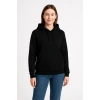 Üç İplik Kapüşonlu Kanguru Cepli Sweatshirt hoodie - Siyah -