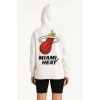 Üç İplik Kapüşonlu Ön ve Arka Baskılı SweatShirt hoodie - Beyaz -