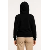 Üç İplik Kapüşonlu Tam Fermuarlı Kanguru Çepli SweatShirt Hoodie - Siyah -