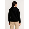 Üç İplik Kapüşonlu Tam Fermuarlı Kanguru Çepli SweatShirt Hoodie - Siyah -