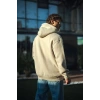 Üç İplik Penye Kapşonlu Basic SweatShirt - Bej -