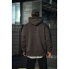 Üç İplik Penye Kapşonlu Basic SweatShirt - Füme -