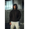 Üç İplik Penye Kapşonlu Basic SweatShirt - Siyah -