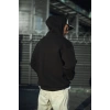 Üç İplik Penye Kapşonlu Basic SweatShirt - Siyah -