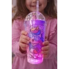 Unicorn Temalı Led Işıklı Suluk Buzlu Cam Görünümlü 450 ML Çift Katman Mika Su Şişesi 2646 Mor