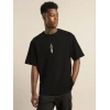 Unisex Bisiklet Yaka Baskılı Oversize TShirt