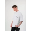 Unisex Bisiklet Yaka Baskılı Oversize TShirt
