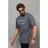 Unisex Bisiklet Yaka Baskılı Oversize TShirt