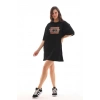 Unisex Bisiklet Yaka Baskılı Oversize TShirt