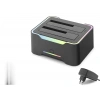 Usb 3.0 Hdd/Ssd Disk Docking Station Sata 2.5 /3.5 Klonlama Destekli Rgb - Siyah HDX1790