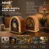 USB ŞARJLI - NOSTALJİ BLUETOOTH İBRELİ FM RADYO MP3 USB - TF PLAYER SPEAKER NS-7061BT PL-4711 (4887)