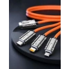 Usb Type-c, Lightning Ve Micro Usb Uyumlu 3ü 1 Arada Hızlı Şarj Kablosu