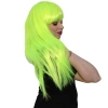 Uzun Kahküllü Fiber Sentetik Peruk - Neon Sarı