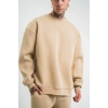 Uzun Kol Bisiklet Yaka Basic SweatShirt - Bej