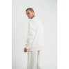 Uzun Kol Bisiklet Yaka Basic SweatShirt - Beyaz -