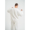Uzun Kol Bisiklet Yaka Basic SweatShirt - Beyaz -