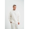 Uzun Kol Bisiklet Yaka Basic SweatShirt - Beyaz -