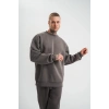 Uzun Kol Bisiklet Yaka Basic SweatShirt - Füme -