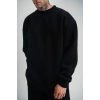 Uzun Kol Bisiklet Yaka Basic SweatShirt - Siyah -