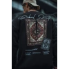 Uzun Kol Bisiklet Yaka Baskılı SweatShirt - Siyah -