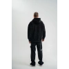 Uzun Kol Kapşonlu Yıkamalı Nakışlı SweatShirt - Siyah