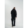Uzun Kol Kapşonlu Yıkamalı Nakışlı SweatShirt - Siyah