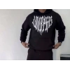 Uzun Kol Kapüşonlu Baskılı SweatShirt - Siyah -