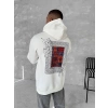 Uzun Kol Kapüşonlu Ön Ve Arka Baskılı SweatShirt - Beyaz -