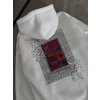 Uzun Kol Kapüşonlu Ön Ve Arka Baskılı SweatShirt - Beyaz -