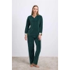 Uzun Kollu Kadife Sweatshirt Ve Pantolon Pijama Takımı