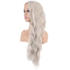 Uzun Su Dalgası Fiber Sentetik Peruk - Küllü Beyaz