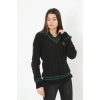V Yaka Örgülü Kazak - Siyah -