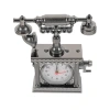 Vintage Telefon Tasarımlı Masa Saati Ve Çalar Saat Dekoratif Model
